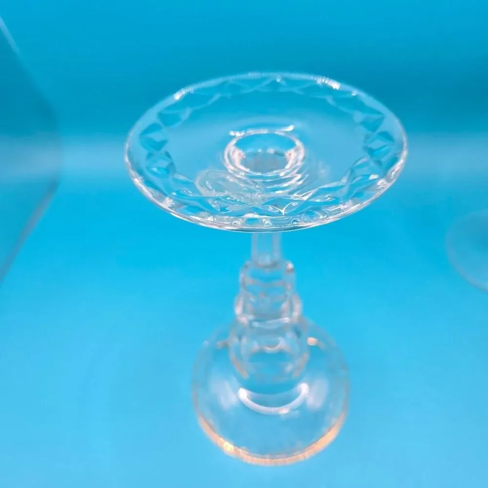 Crystal and 24K gold rimmed candle holders